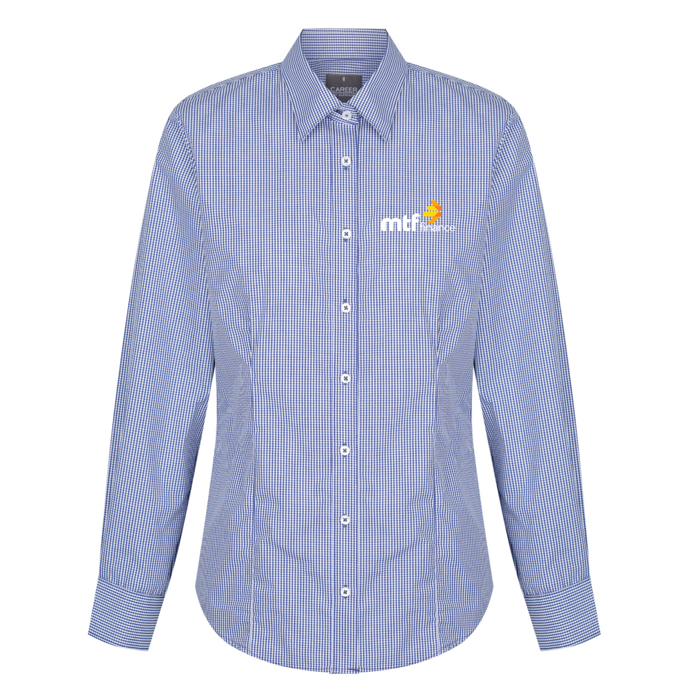 MTF Finance - 1637WL Gingham Check Long Sleeve Shirt - Womens