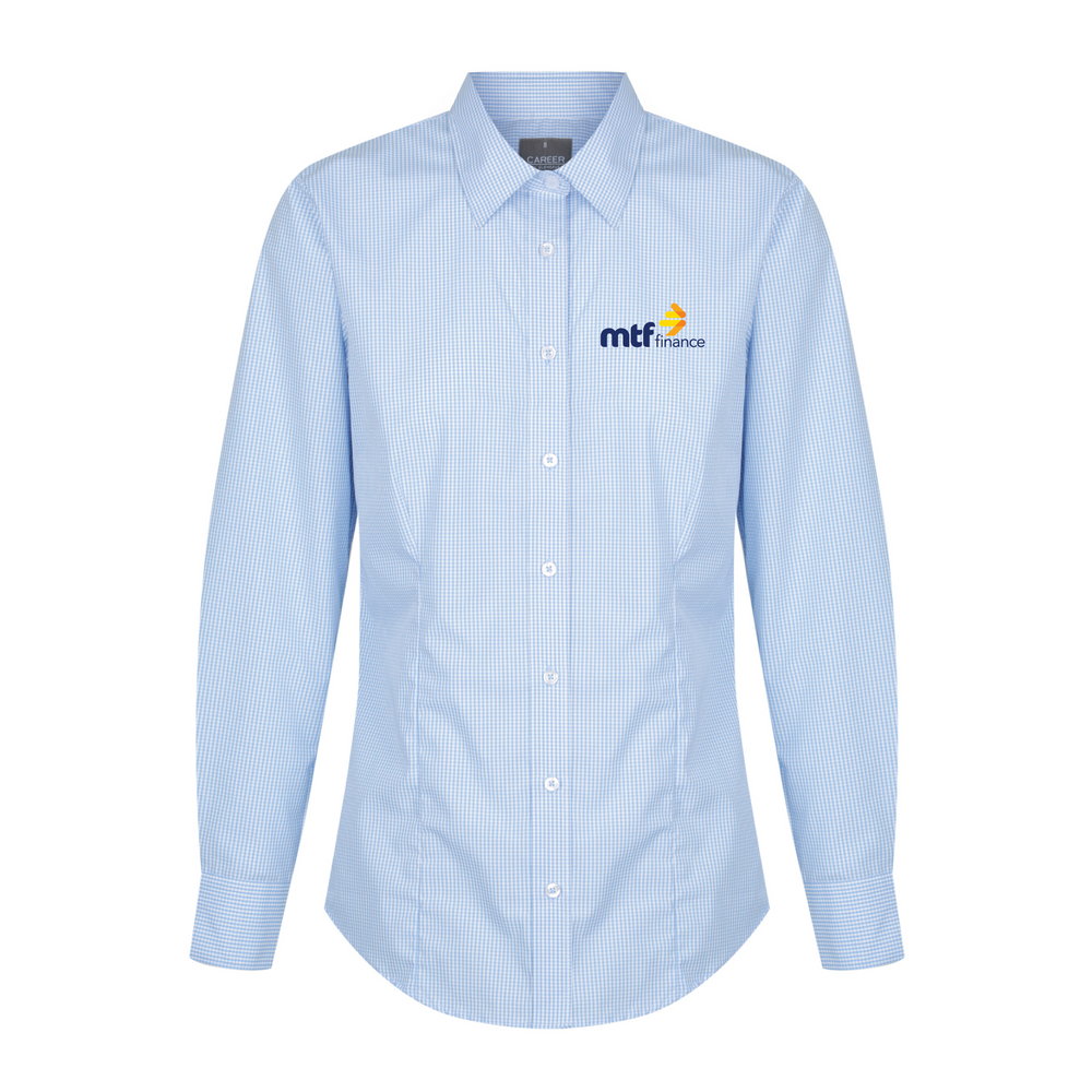 MTF Finance - 1637WL Gingham Check Long Sleeve Shirt - Womens